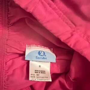 Women’s medium SB Scrub pants Bright Pink tie front nurse
